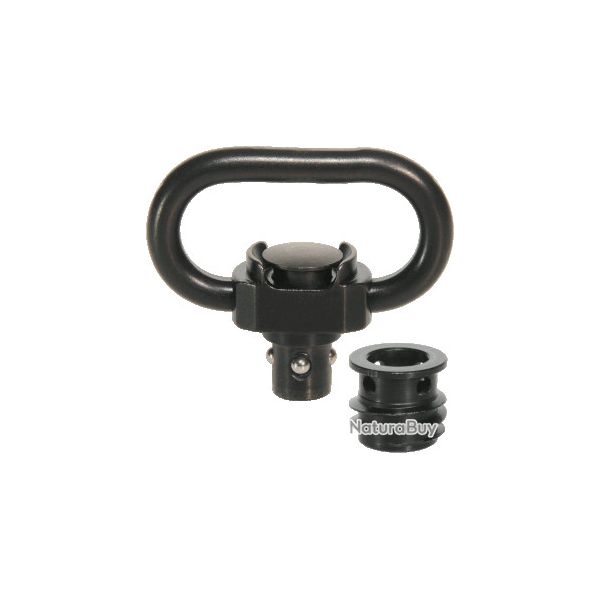 ANNEAU DE GRENADI�RE + DOUILLE "SLIM" � 6 x 1 / 23 mm, noire avec douille de fixation pour plastique