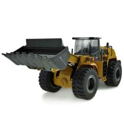 Excavateur Engin de Chantier TractoPelle Semi Metal V3 1:14 2.4 GHZ Lumi&egrave;re et Son