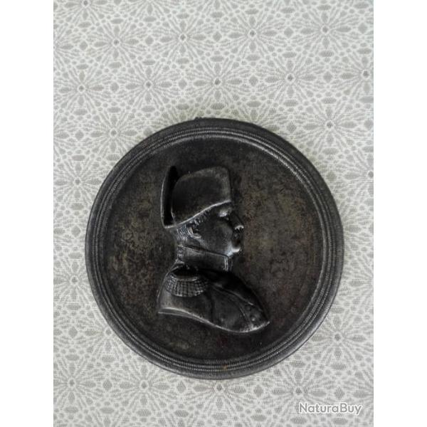 BELLE PLAQUE FONTE NAPOLEON MEDAILLON NAPOLEONIC FRENCH EMPIRE
