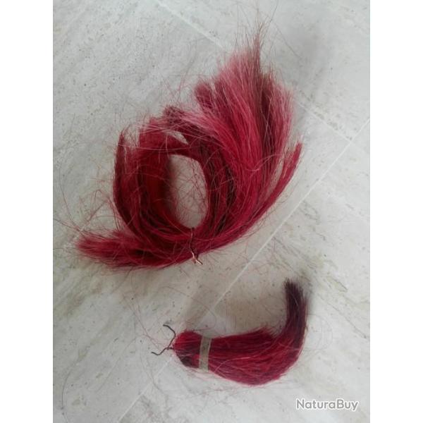 CRIN ROUGE POUR ORNEMENT DE CIMIER DE CASQUE DE CAVALERIE MARMOUSET