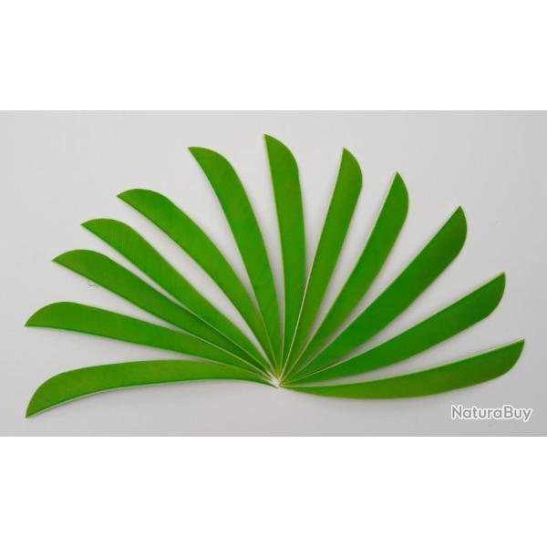 Lot de 12 Plumes Naturelles Paraboliques 5 pouces vert clair