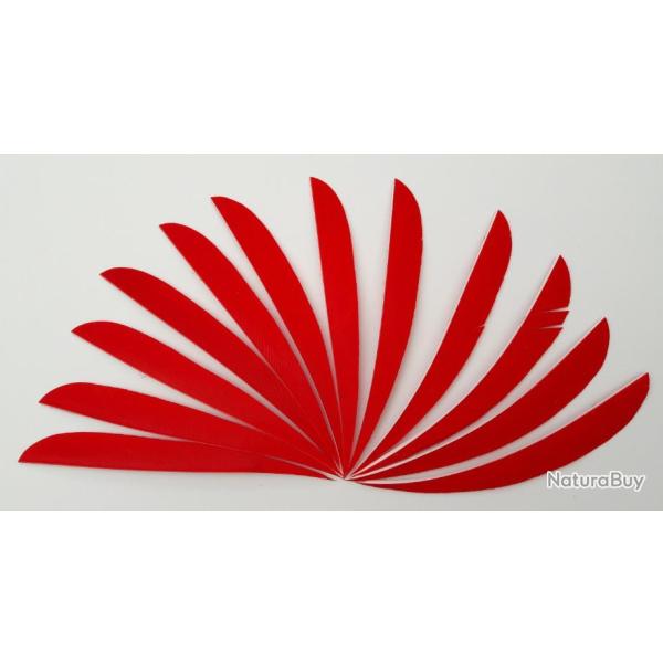 Lot de 12 Plumes Naturelles Paraboliques 5 pouces rouge