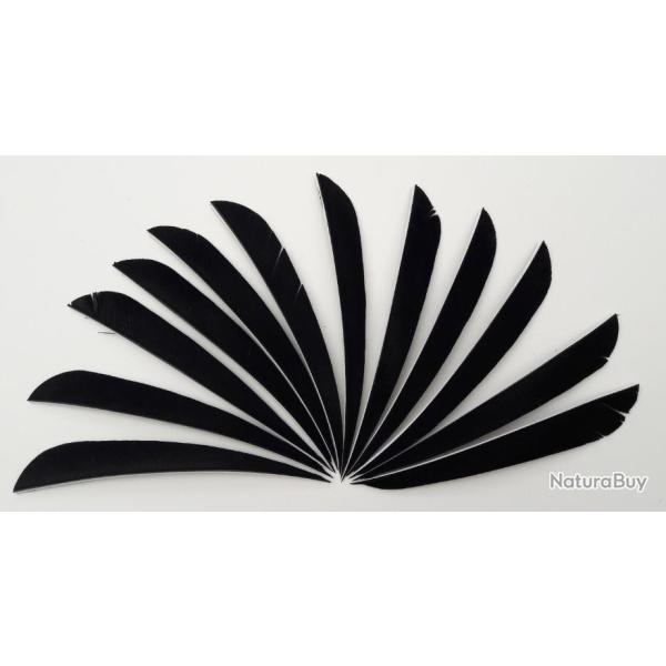 Lot de 12 Plumes Naturelles Paraboliques 5 pouces noire