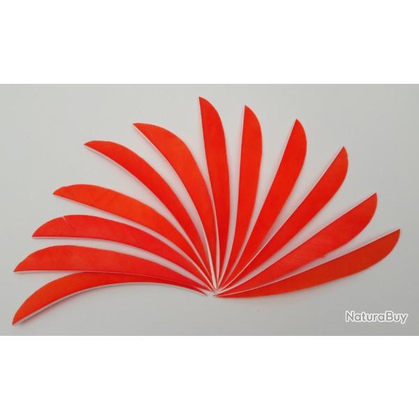 Lot de 12 Plumes Naturelles Paraboliques 5 pouces orange