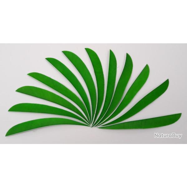 Lot de 12 Plumes Naturelles Paraboliques 5 pouces vert moyen