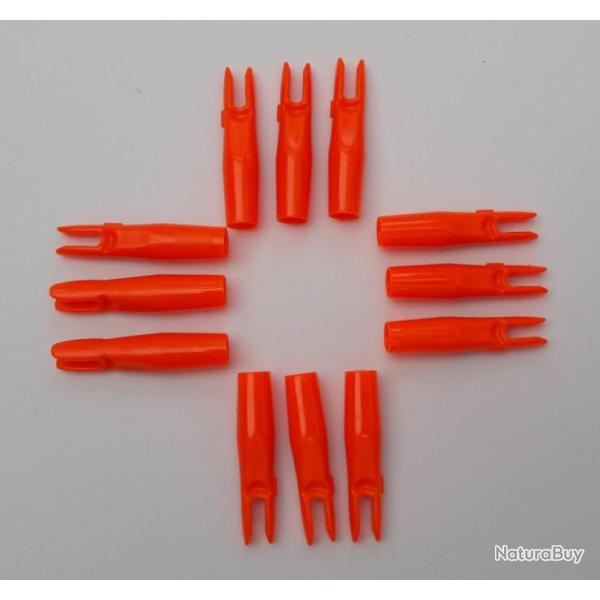 Lot de 12 Encoches recouvrantes Beman 5.5 mm (14/64 pouces) orange