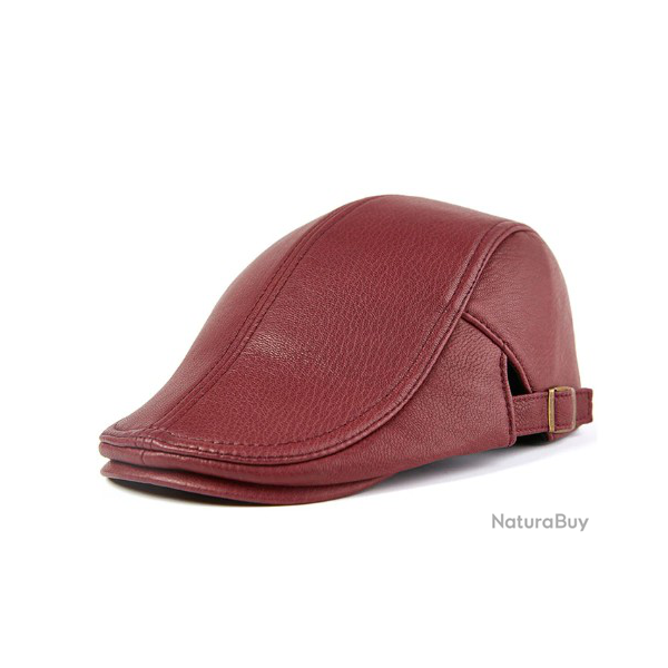 Casquette B�ret Chapeau Cuir V�ritable ROUGE - LIVRAISON OFFERTE
