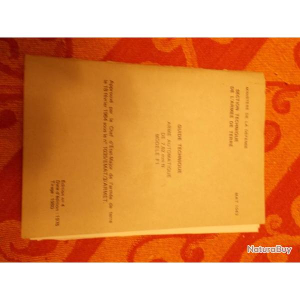 Livret Militaire mitrailleuse fran�aise ANF1   100% d'origine !!!