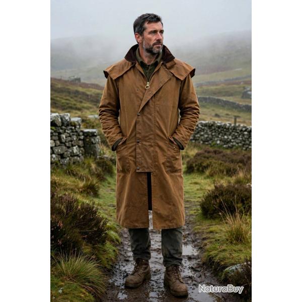 Manteau Stockman Huil� Cape long Sable