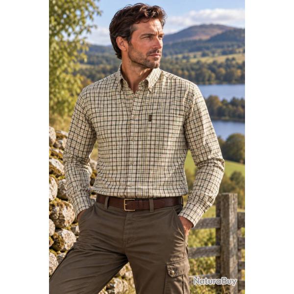 Chemises Tattersall Marron/vert
