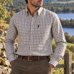 Chemises Tattersall Marron/Marine