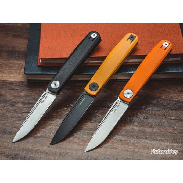 Couteau Real Steel Gslip Slipjoint Black Lame Acier VG10 Manche G-10 Clip RS7841