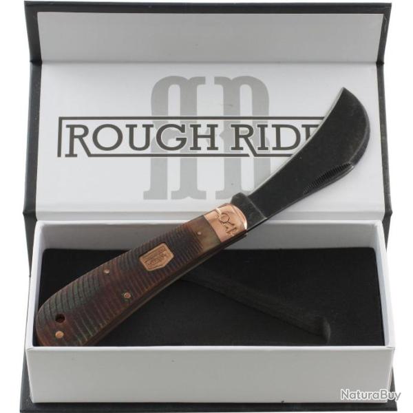 Couteau Serpette Rough Rider Backwoods Hawkbill Bone Lame Acier 440 Manche Os RR1843