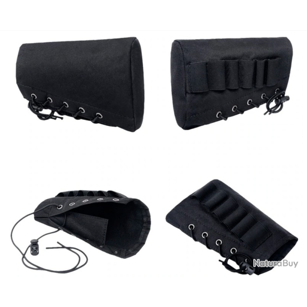 Cartouchi�re Busc de Crosse Appuie Joue Avec Lacet de Serrage 6 Cartouches Fusil Carabine Chasse