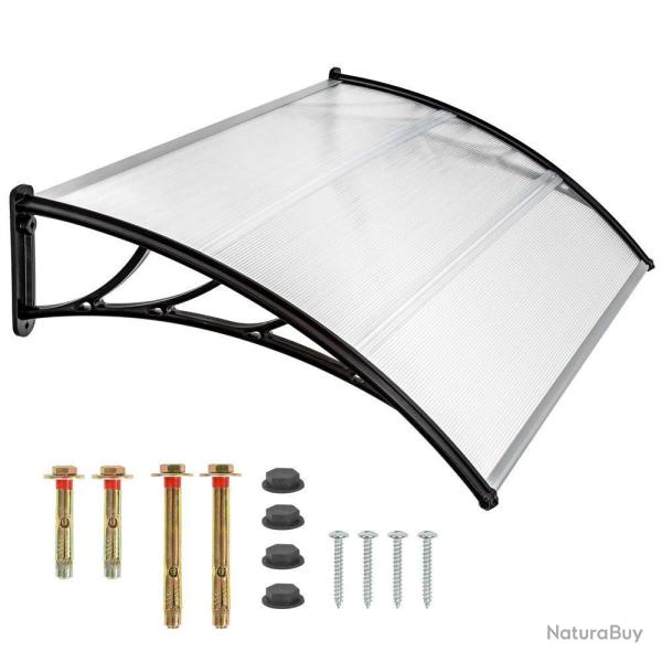 Auvent porte marquise abris de jardin moderne polycarbonate 120 cm 2208289