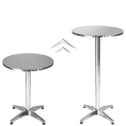 Mange debout aluminium diam&egrave;tre table 60 cm diam&egrave;tre pied 5,8 cm non-pliable hauteur r&eacute;glable 70/11