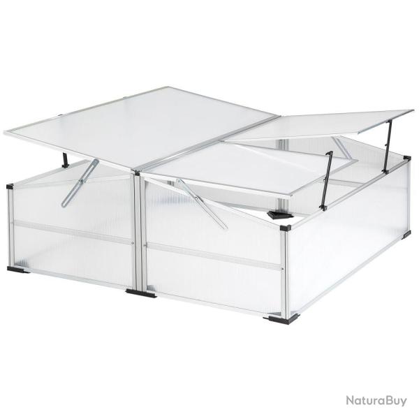 Mini serre de jardin aluminium 102 x 102 cm polycarbonate 1608023