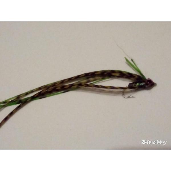 Mouche mer pour bar vert grizzly