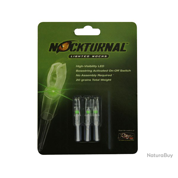 Encoches Lumineuses NOCKTURNAL X (5.2) - VERT (par 3)