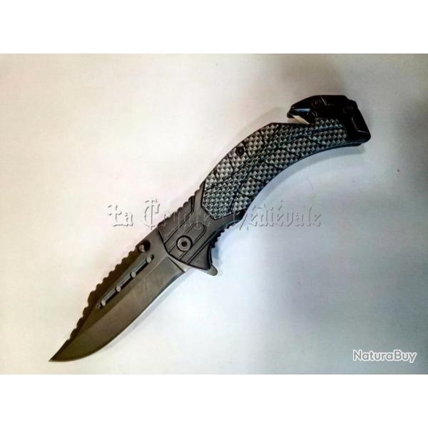 COUTEAU TACTIQUE BLACK FORCE STYLE CARBONE