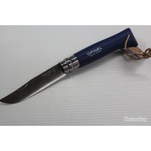 OPINEL N�8 MODELE "BAROUDEUR" LAME INOX MANCHE BLEU