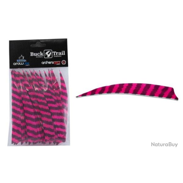 PLUME NATURELLE SHIELD DROITE 5" - ROSE TIGRE (x6)
