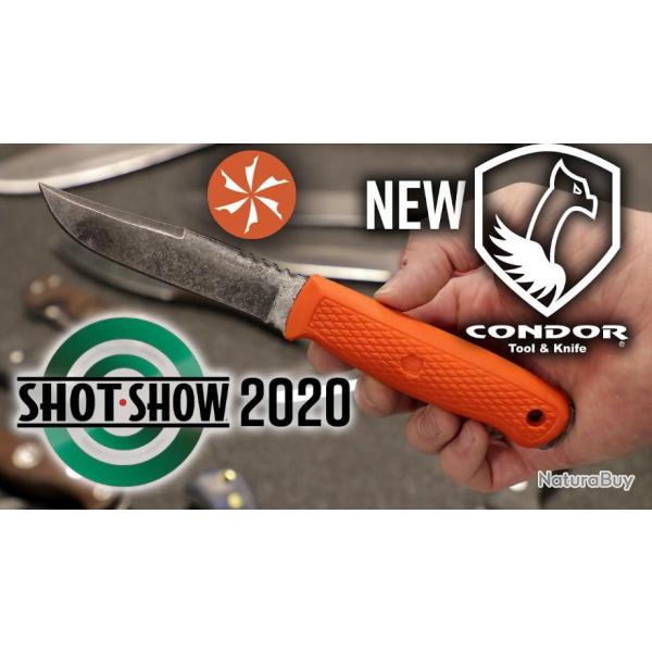Couteau Condor Bushglider Knife Orange Acier Carbone 1095 Manche & Etui Abs Salvador CTK395142HC