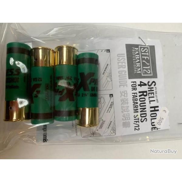 LOT DE 4 CARTOUCHES 30 BILLES  FABARM STF12 GAZ OU CO2 AIRSOFT