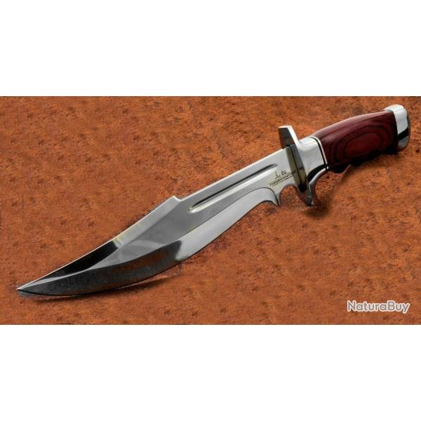Couteau Gil Hibben Legionnaire Bowie II Manche Pakkawwod Lame Acier 7Cr17 Etui Cuir GH5068