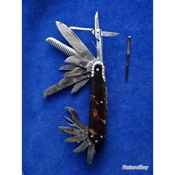 RARISSIME Very rare TOP +++ COUTEAU MULTIFONCTIONS Multifunction Knife - MARINE - XIX SIECLE Century