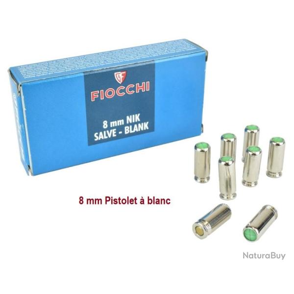 50 Cartouches de Dfense Fiocchi Cal. 8 mm   Blanc  PISTOLET