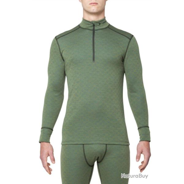 T-Shirt Merinos XTREME manches longues col zipp� homme, Thermowave M Kaki
