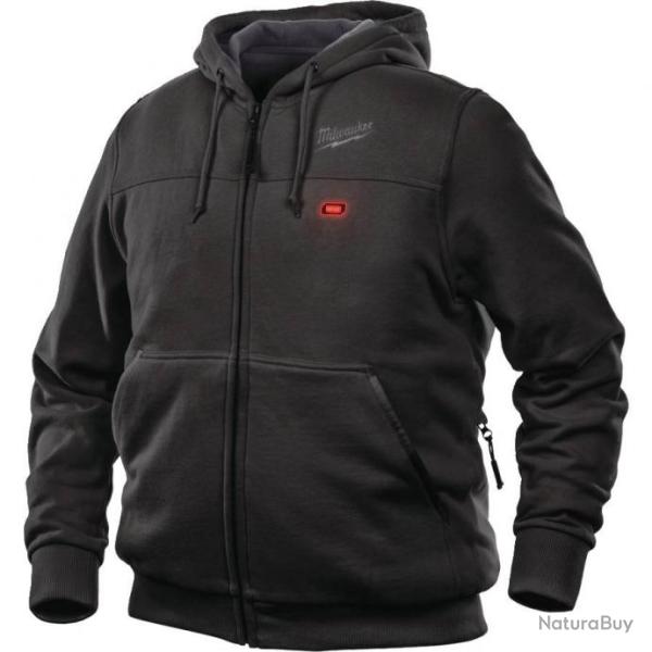 Sweat shirt chauffant � capuche. Milwaukee Noir