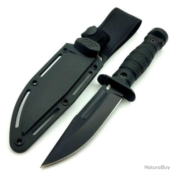 Couteau de Combat Smith&Wesson M&P Specials Ops Lame Acier 8Cr13MoV Manche Abs Etui FRN SW1122583 -