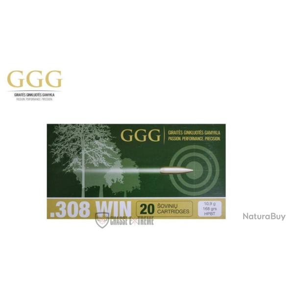 20 Munitions GGG cal 308 Win 168gr HPBT Match