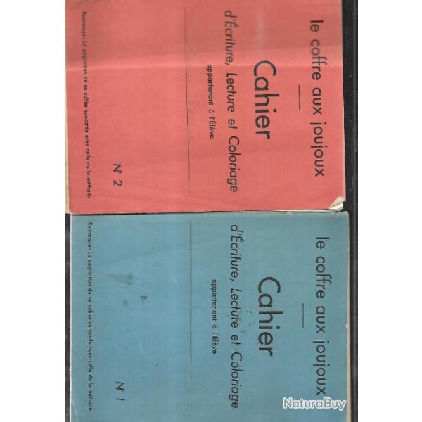 cahier d'criture , lecture et coloriage 1 et 2 , le coffre aux joujoux 1946