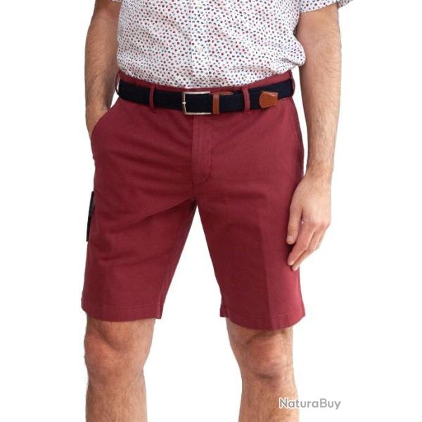 SHORT EN TOILE BORDEAUX SUNWILL T44