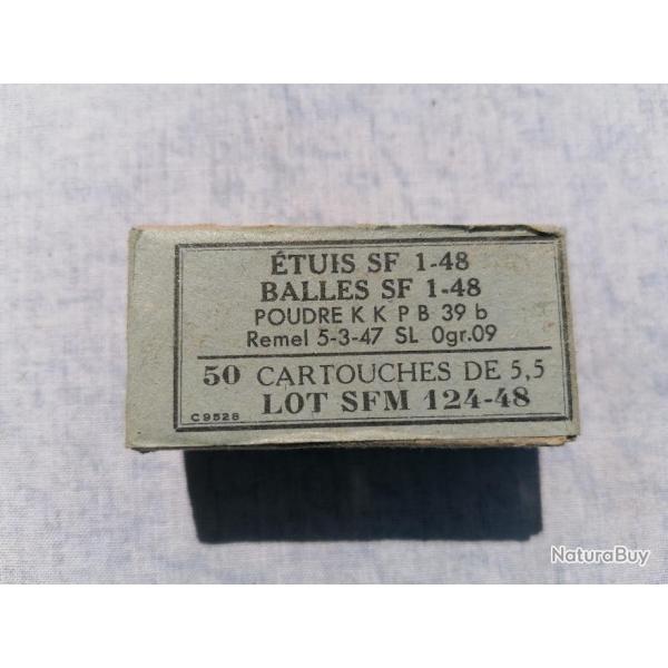 Ancienne boite de cartouches ou balles  5,5