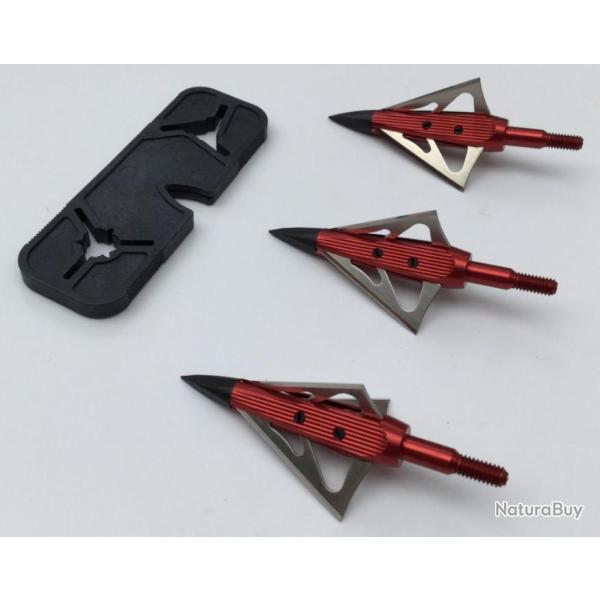 Paquet de 3 pointes chasse 3 lames Nap  ThunderHead Razor DeepSix 100 grains