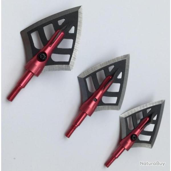 Paquet de 3 pointes chasse 4 lames DirtNap D.R.T Dead Right There DeepSix 100 grains