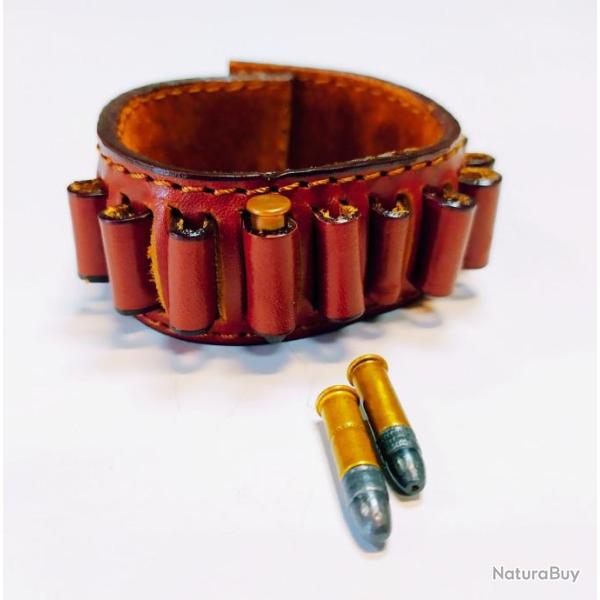 VALENTIN GANCH BRACELET PORTE CARTOUCHES CAL 22 LR, 22 MAG, 17 HMR