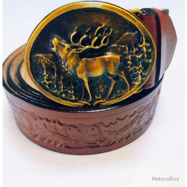 VALENTIN GANCH CEINTURE AVEC GRAVAGE FEUILLES DE CH�NE