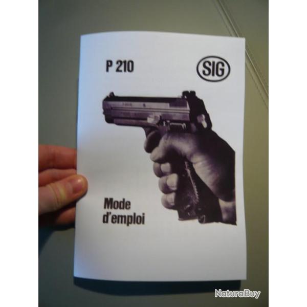 manuel mode d'emploi pour SIG SAUER P 210 P210