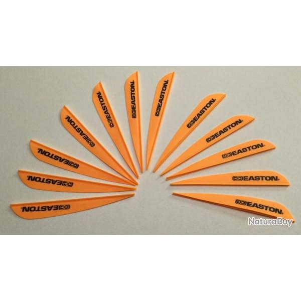 Lot de 12 plumes plastiques (vanes) Easton Diamond 380 (9,65cm) Orange Gold