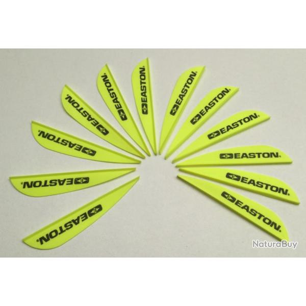 Lot de 12 plumes plastiques (vanes) Easton Diamond 280 (7.11cm) Jaune
