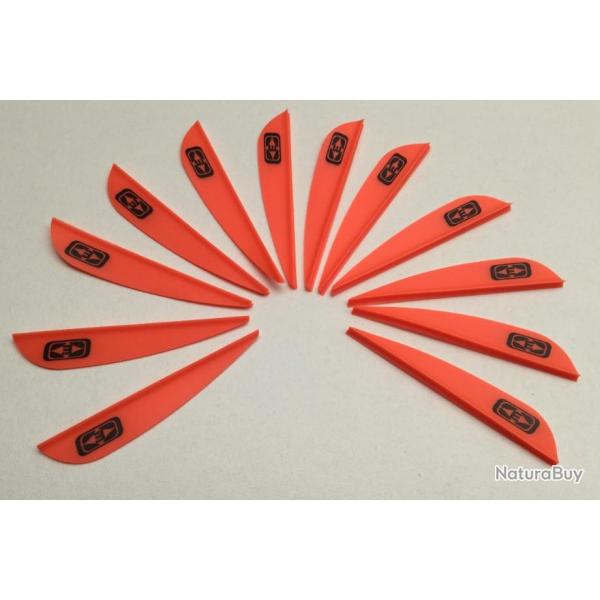 Lot de 12 plumes plastiques (vanes) Easton Diamond 235 (5.96cm) Orange Fire
