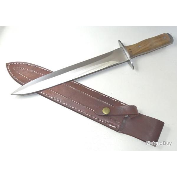 DAGUE DE CHASSE - Double tranchant - 26cm