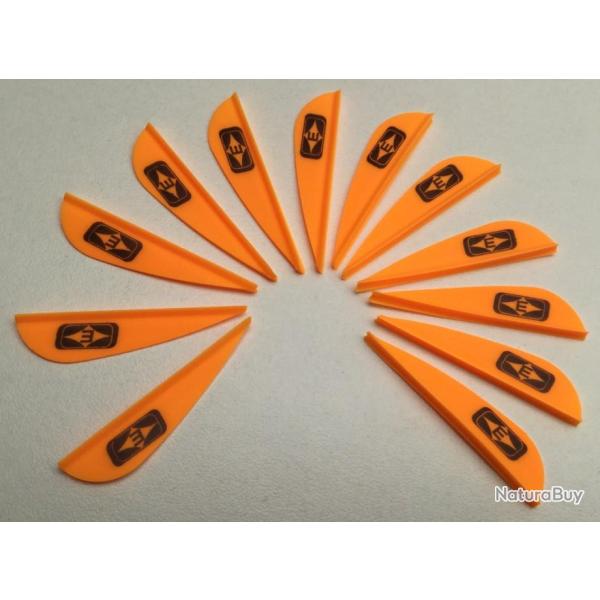 Lot de 12 plumes plastiques (vanes) Easton Diamond 175 (4.44cm) Orange Gold