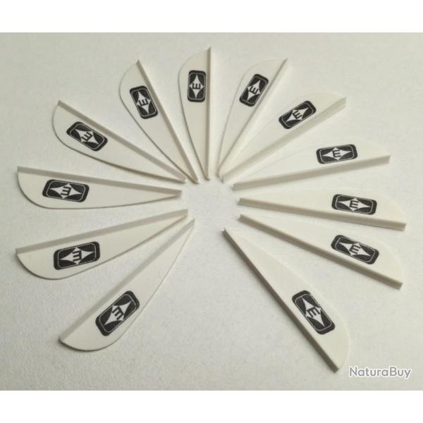 Lot de 12 plumes plastiques (vanes) Easton Diamond 175 (4.44cm) Blanc