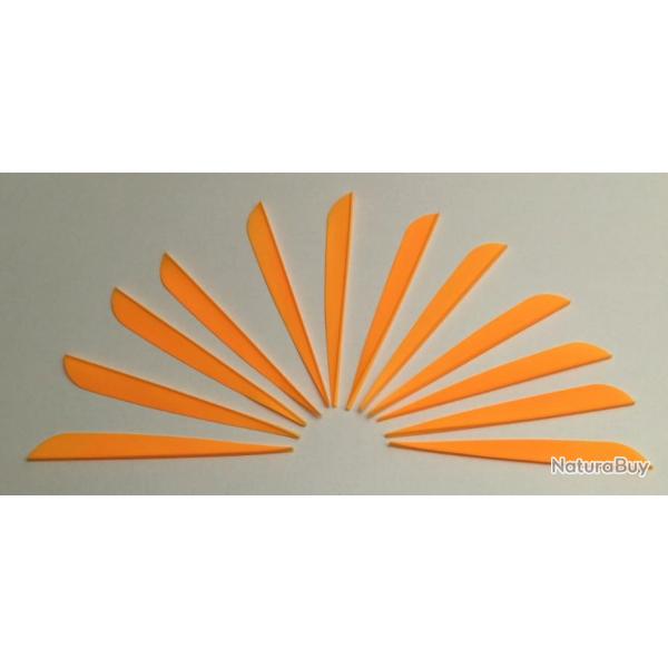 Lot de 12 plumes plastiques (vanes) AAE Elite Plastifletch EP50 4,75 pouces (12.06cm) Orange Gold